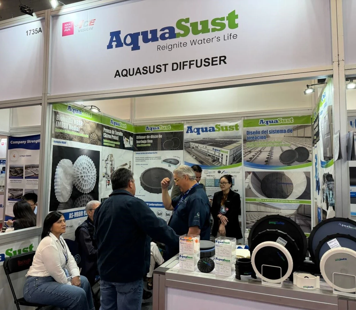 AquaSust booth at Aquatech Mexico 2026 MBBR wastewater treatment process design for Latin America industrial plants AquaSust booth at Aquatech Mexico 2026 MBBR wastewater treatment process design for Latin America industrial plants